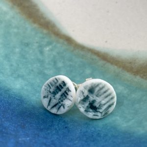 Cornish hedgerow earrings – blue/green grasses